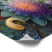 Levendige gevederde Condor zittend bovenop boomtak Poster (Hoek)