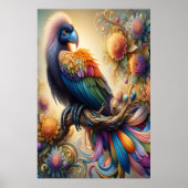 Levendige gevederde Condor zittend bovenop boomtak Poster (Voorkant)