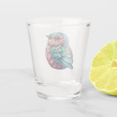 Levendige gevederde sereniteit shot glas (Achterkant)