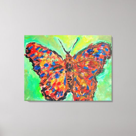 Levendige Gevlekte Vlinder Canvas Afdruk (Voorkant)
