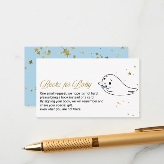 Levendige Ghost Halloween Baby shower Books for Ba Informatiekaartje (Voorkant / Achterkant in situ)