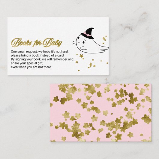 Levendige Ghost Halloween Baby shower Books for Ba Informatiekaartje (Voorkant / Achterkant)