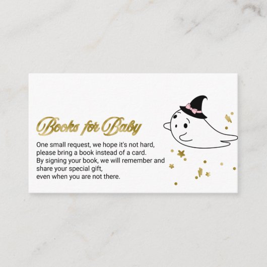 Levendige Ghost Halloween Baby shower Books for Ba Informatiekaartje (Voorkant)