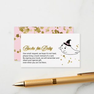 Levendige Ghost Halloween Baby shower Books for Ba Informatiekaartje