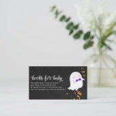 Levendige Ghost Halloween Baby shower Books for Ba Informatiekaartje (Staand voorkant)
