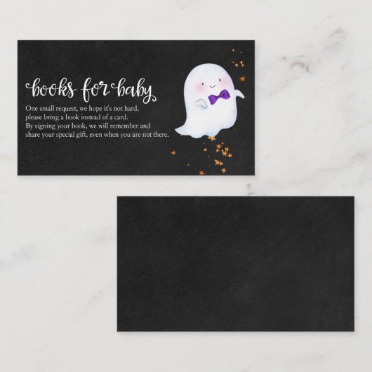 Levendige Ghost Halloween Baby shower Books for Ba Informatiekaartje (Voorkant / Achterkant)