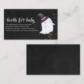 Levendige Ghost Halloween Baby shower Books for Ba Informatiekaartje (Voorkant / Achterkant)