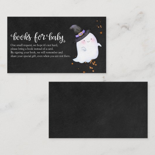Levendige Ghost Halloween Baby shower Books for Ba Informatiekaartje (Voorkant / Achterkant)