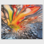 Levendige gietinkt Abstract Cadeaupapier (Vlak)