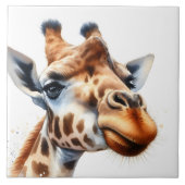 Levendige Giraffe Waterverf Tegel Art voor Home De Tegeltje (Voorkant)