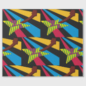 Levendige gitaar met geometrische strepen cadeaupapier (Vlak)