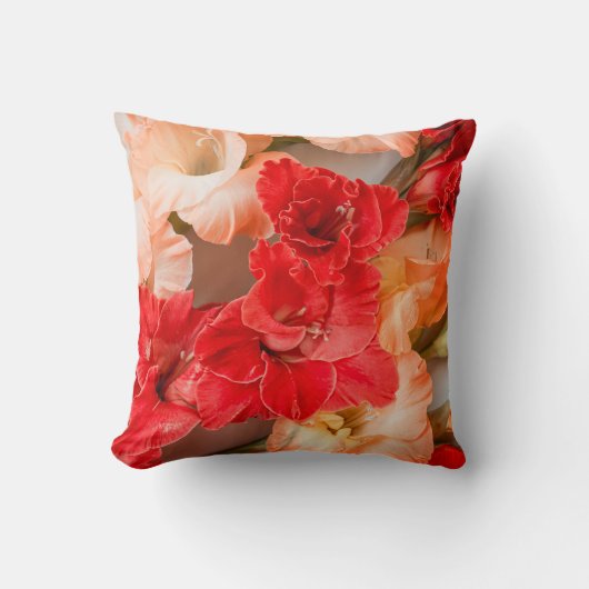 Levendige Gladiolus bloemen Kussen (Voorkant)