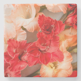 Levendige Gladiolus bloemen Stenen Onderzetter