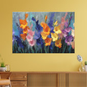 Levendige Gladiolus Schildering Abstracte Wandkuns Canvas Afdruk (Insitu (Woonkamer))