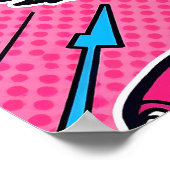 Levendige Glam Pop Art - Retro 80's Style Poster (Hoek)
