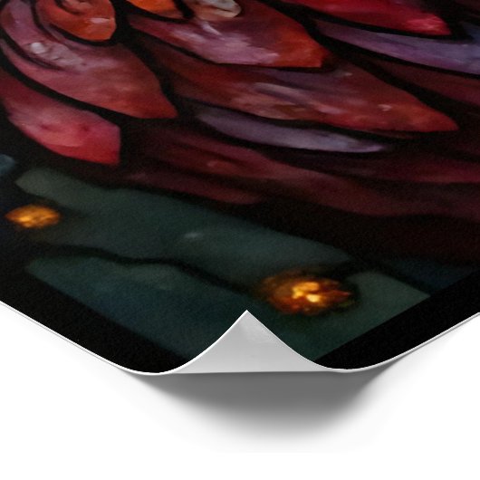 Levendige Glas in lood Haan Art Poster (Hoek)