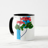 Levendige Glitch Hibiscus - Modern Botanische Kuns Mok (Voorkant links)