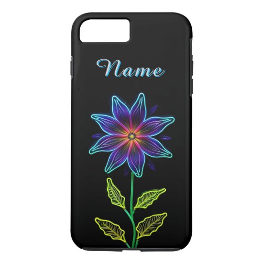 Levendige gloeiende bloem met neonaccenten Case-Mate iPhone case (Achterkant)