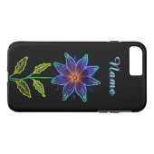 Levendige gloeiende bloem met neonaccenten Case-Mate iPhone case (Achterkant (Horizontaal))