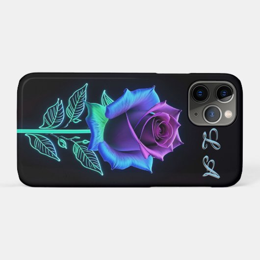 Levendige gloeiende bloem met neonaccenten Case-Mate iPhone case (Achterkant (horizontaal))