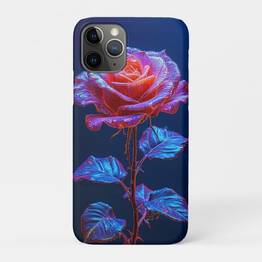 Levendige gloeiende bloem met neonaccenten Case-Mate iPhone case (Achterkant)
