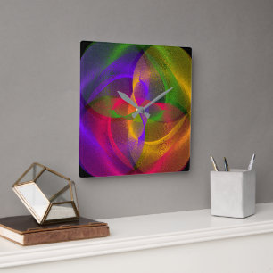 Levendige Glossy Circle geometrische wandklok