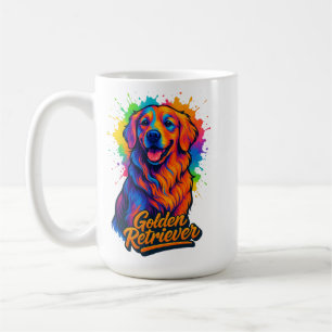 Levendige Golden Retriever Pop Art – Kleurrijke Ne Koffiemok