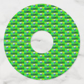 Levendige Golf Green Patroon Sport Wijnmarkers Wijnglaslabel (Voorkant)