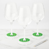 Levendige Golf Green Patroon Sport Wijnmarkers Wijnglaslabel (Set)