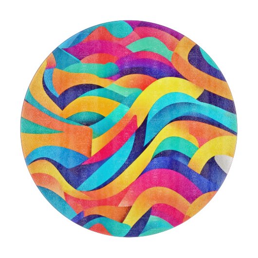 Levendige Golfende Abstracte Kunst Snijplank (Voorkant)