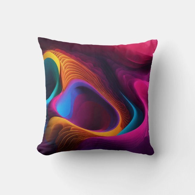 Levendige golven van kleur kussen (Voorkant)