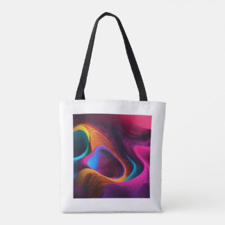 Levendige golven van kleur tote bag