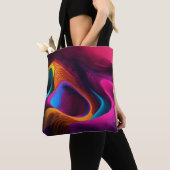Levendige golven van kleur tote bag (Dichtbij)
