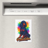 Levendige Gordon Setter Pop Art Magneet (Insitu (Vaatwasser))