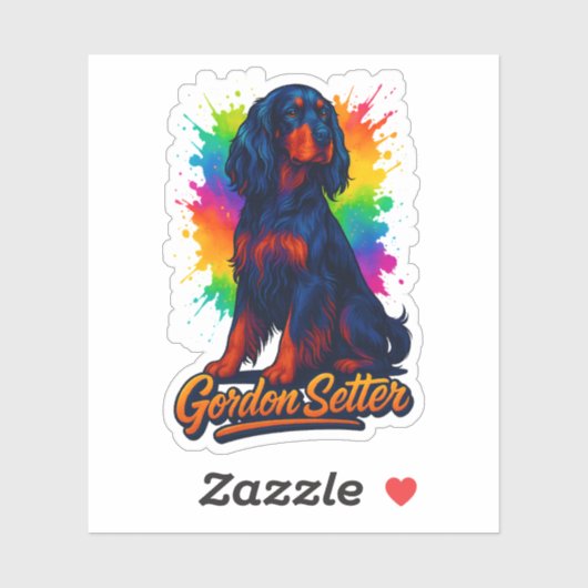 Levendige Gordon Setter Pop Art Sticker (Vel)