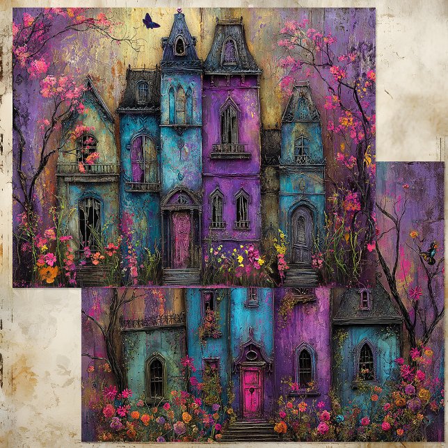 LEVENDIGE GOTISCHE HERENHUIZEN PAPIEREN BLAD (VIBRANT GOTHIC MANORS PAPER SHEET)