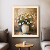 Levendige Gouache Daisy Meadow Art Print