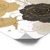 Levendige Goud GOUDEN ROZEN 3D Tekstkunst Poster (Hoek)