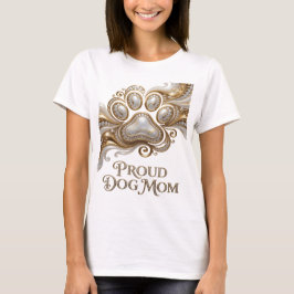 Levendige Goud PROUD DOG MOM Grafisch ontwerp T-shirt
