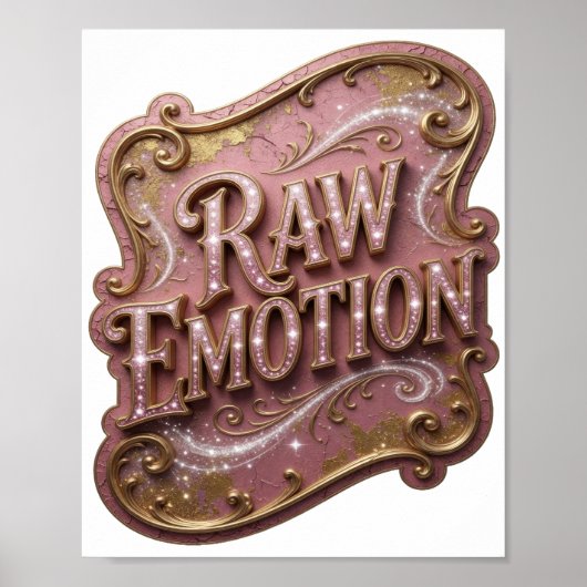 Levendige Goud RAW EMOTIE Grafisch ontwerp Poster (Voorkant)