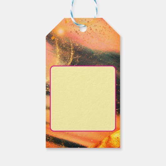 Levendige gouden aangepaste cadeaubijsluiters cadeaulabel (Achterkant)