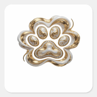 Levendige Gouden Abstract Sticker Grafisch