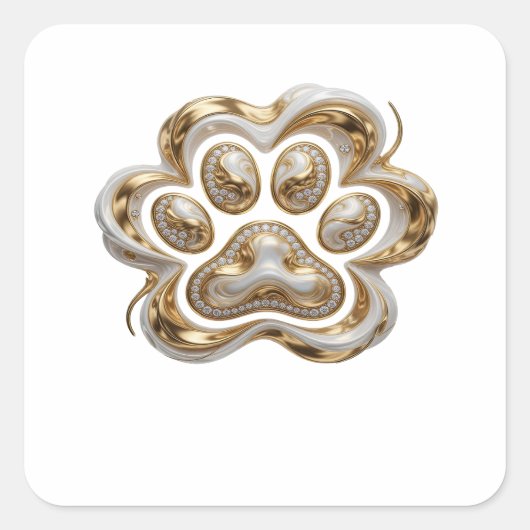 Levendige Gouden Abstract Sticker Grafisch (Voorkant)