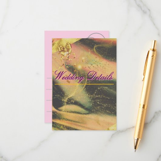 Levendige Gouden Bijlagekaarten Informatiekaartje (Voorkant / Achterkant in situ)