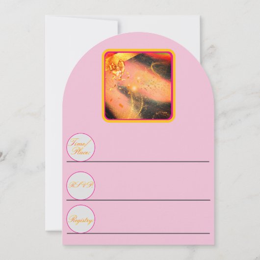 Levendige gouden bruids douche uitnodiging (Achterkant)