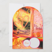 Levendige gouden bruids douche uitnodiging (Voorkant)