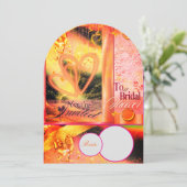 Levendige gouden bruids douche uitnodiging (Staand voorkant)