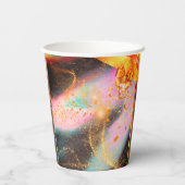 Levendige gouden feestbekers papieren bekers (Achterkant)