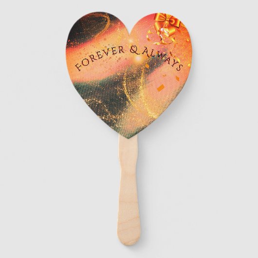 Levendige gouden handventilator handwaaier (Achterkant)