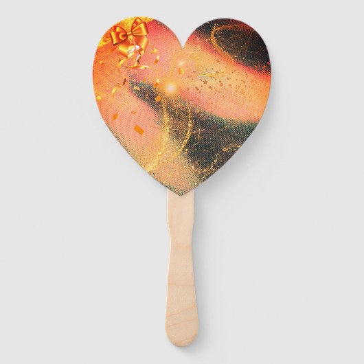 Levendige gouden handventilator handwaaier (Voorkant)